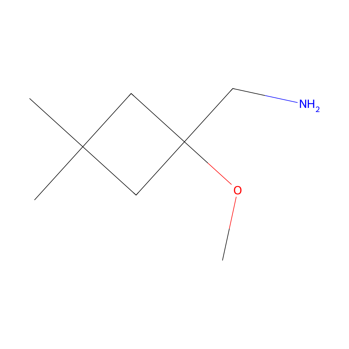 (1-Methoxy-3,3-dimethylcyclobutyl)methanamine molecular structure, CAS 1935037-01-6