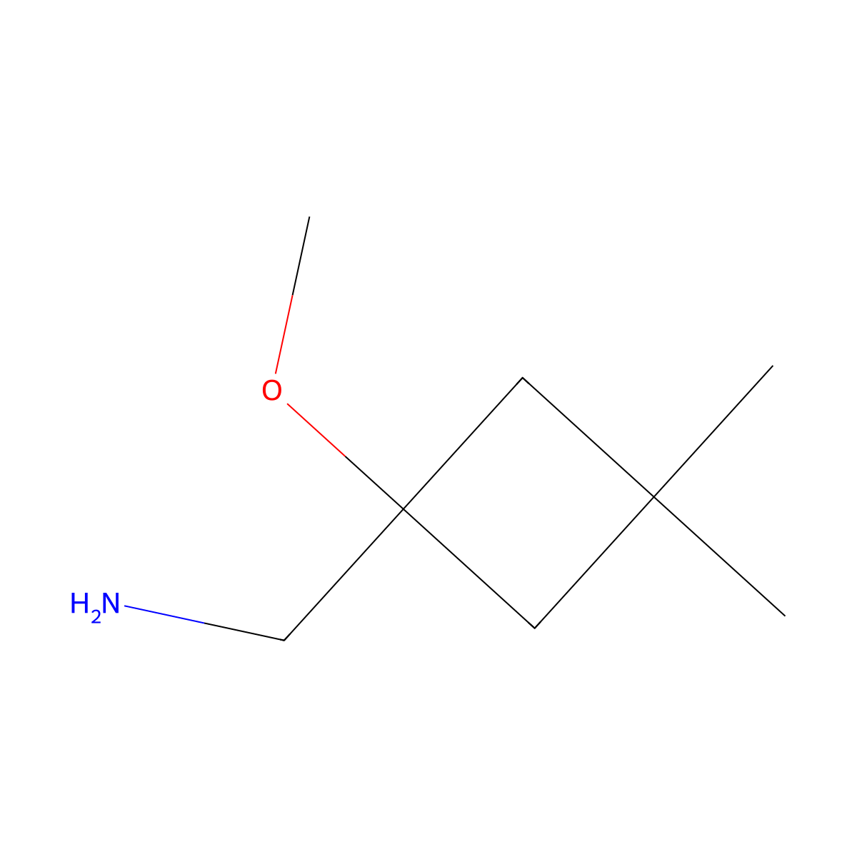 (1-Methoxy-3,3-dimethylcyclobutyl)methanamine molecular structure, CAS 1935037-01-6