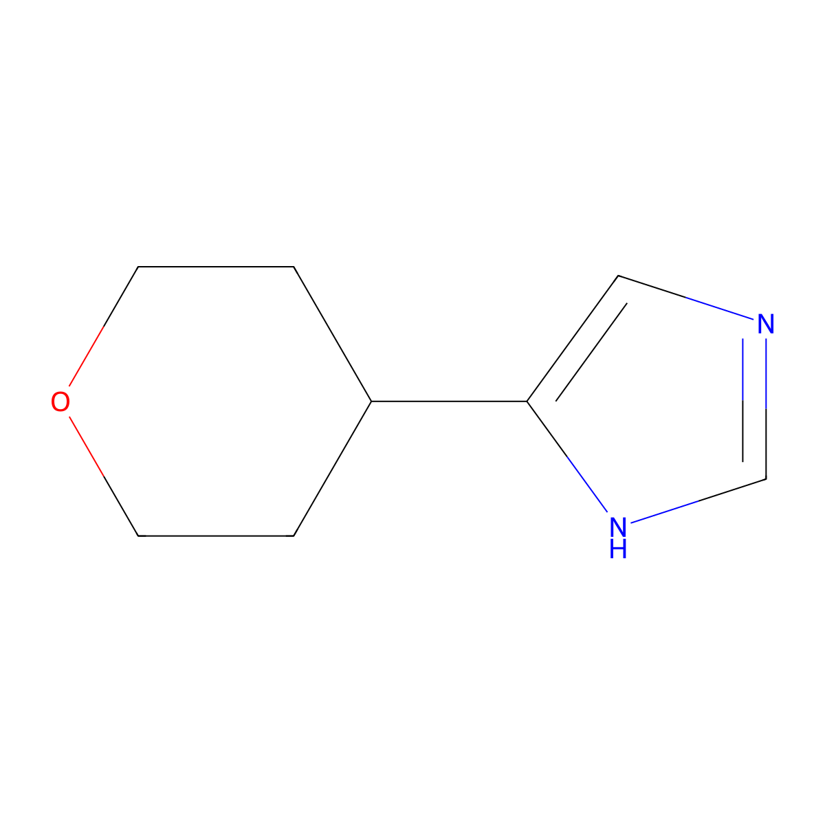 4-(oxan-4-yl)-1H-imidazole molecular structure, CAS 1935037-79-8