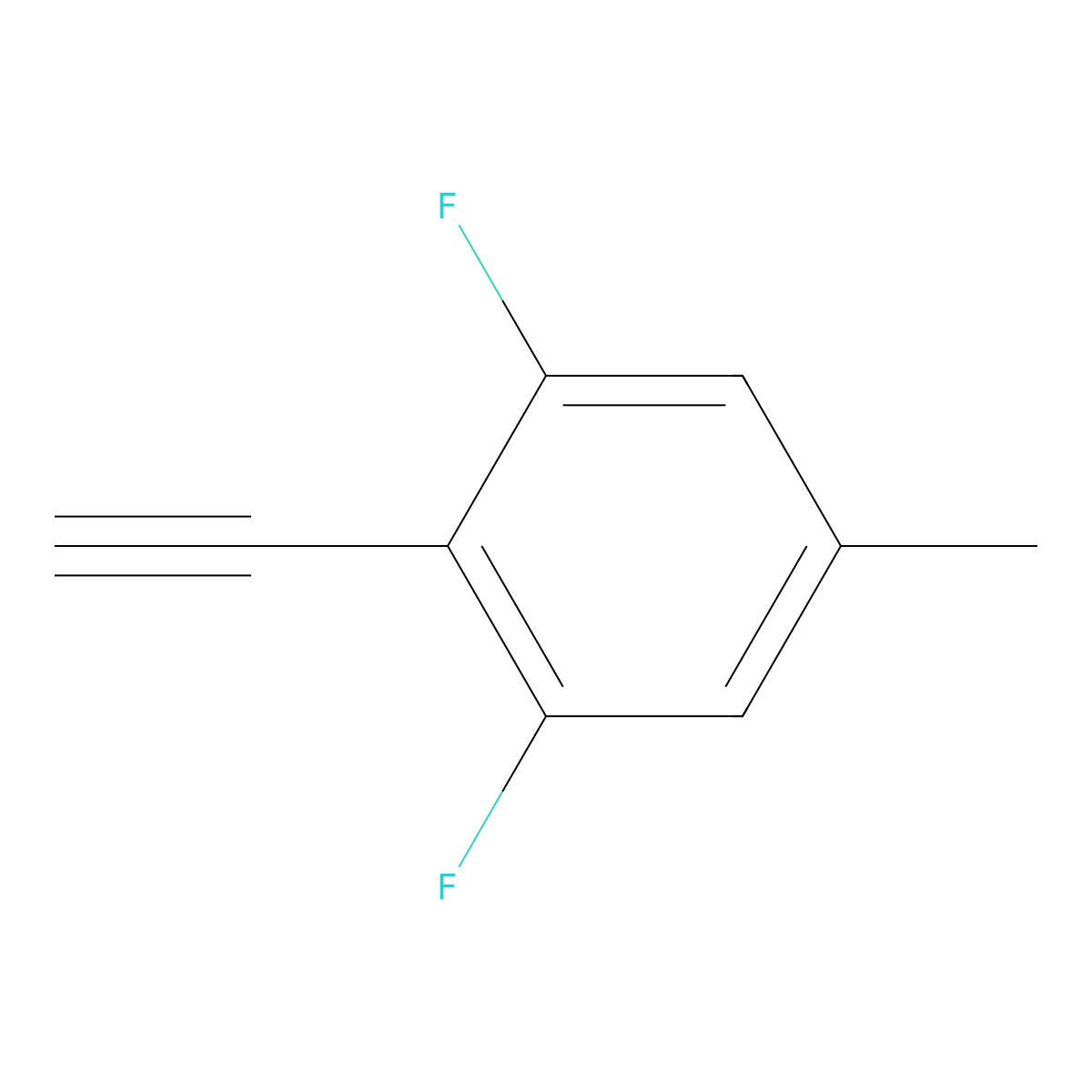 2-Ethynyl-1,3-difluoro-5-methylbenzene molecular structure, CAS 1935039-20-5