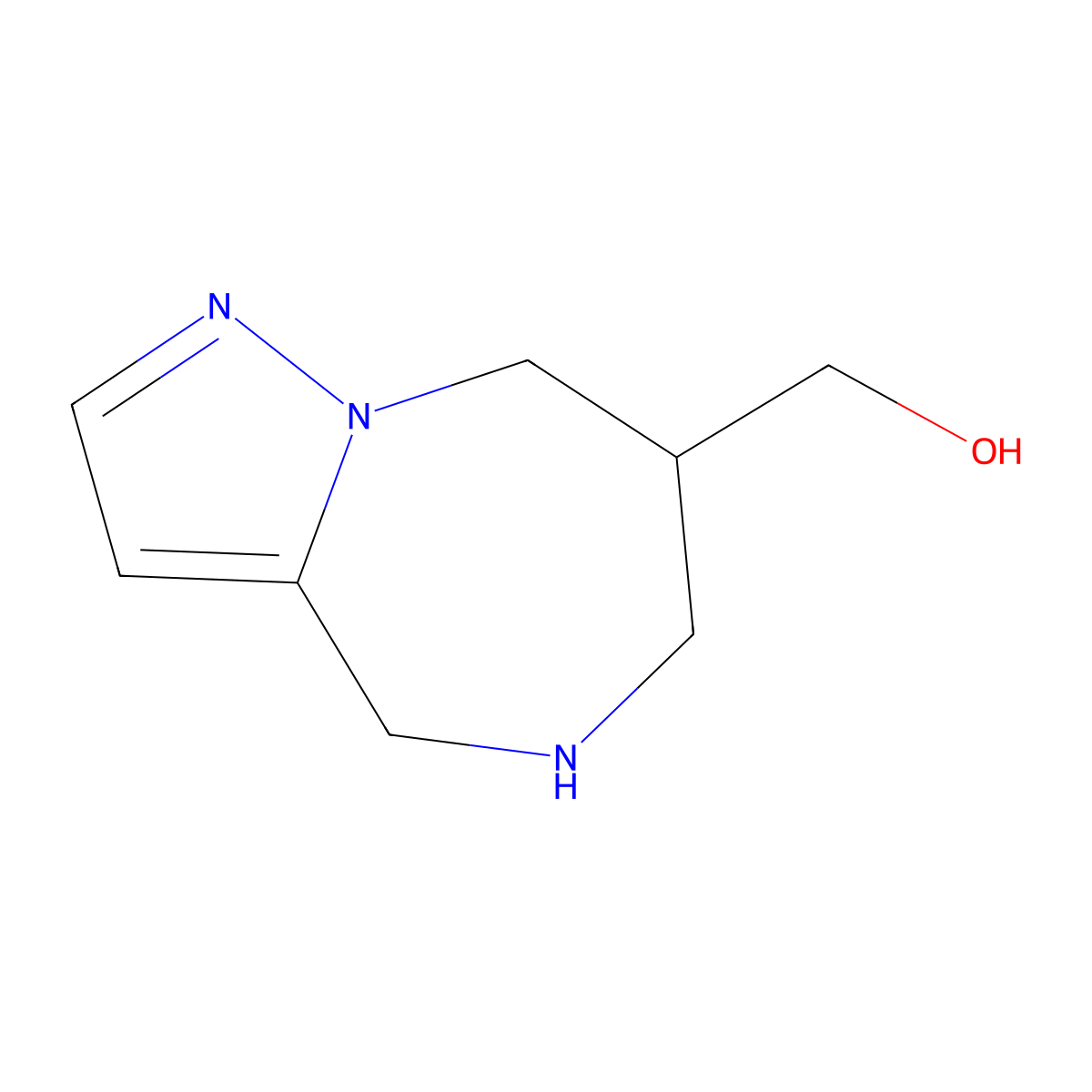 {4H,5H,6H,7H,8H-pyrazolo[1,5-a][1,4]diazepin-7-yl}methanol molecular structure, CAS 1935040-72-4