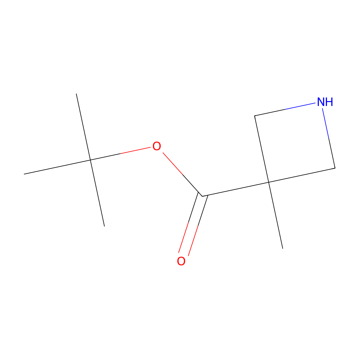 Tert-butyl 3-methylazetidine-3-carboxylate molecular structure, CAS 1935041-04-5