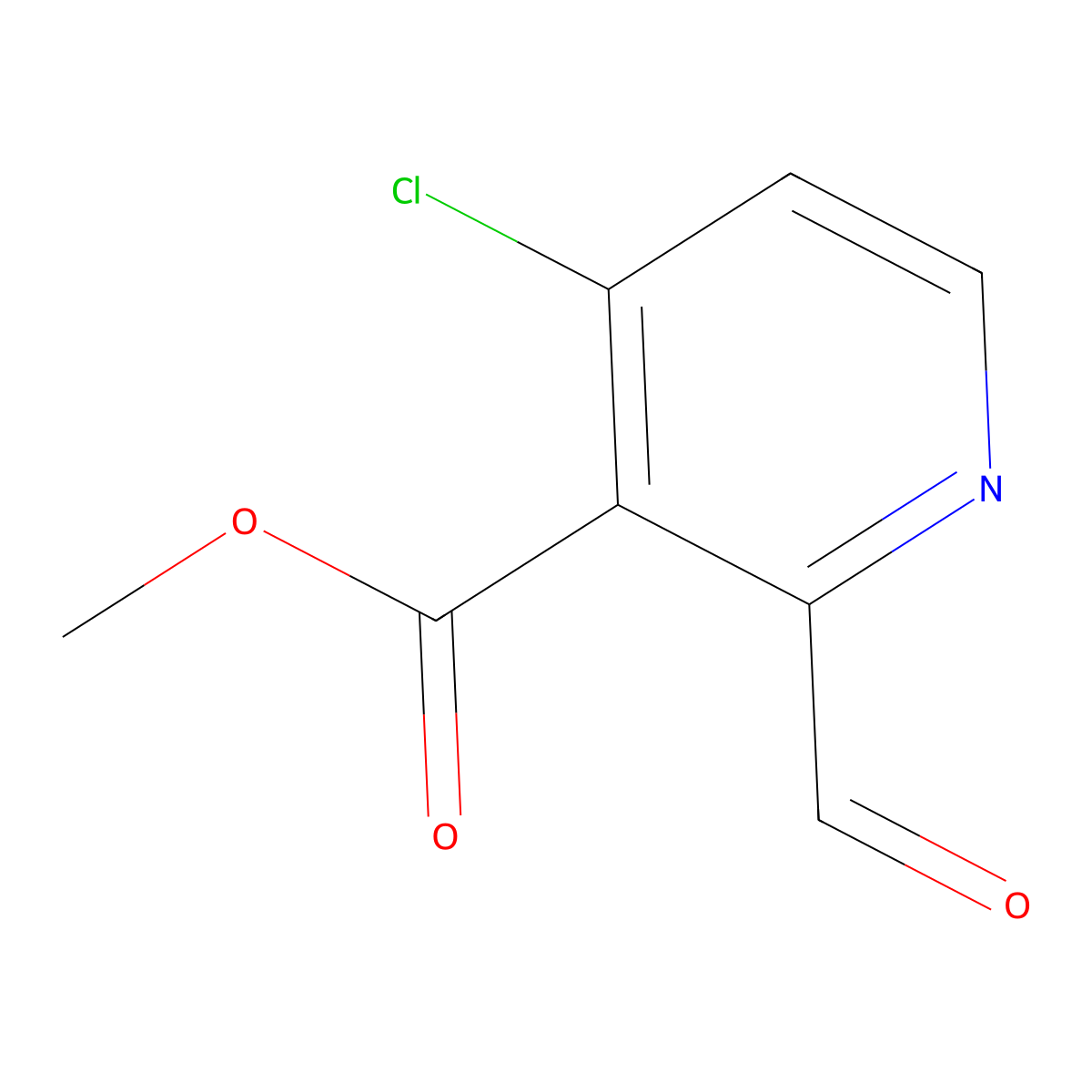 Methyl 4-chloro-2-formylpyridine-3-carboxylate molecular structure, CAS 1935042-13-9