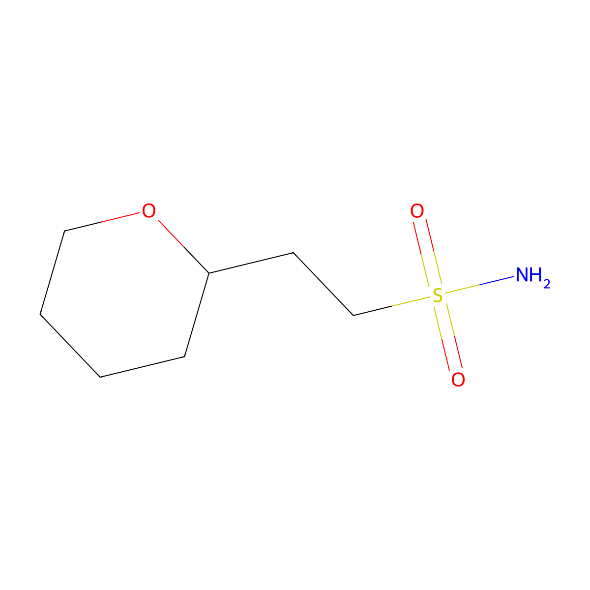 2-(Oxan-2-yl)ethane-1-sulfonamide molecular structure, CAS 1935044-75-9