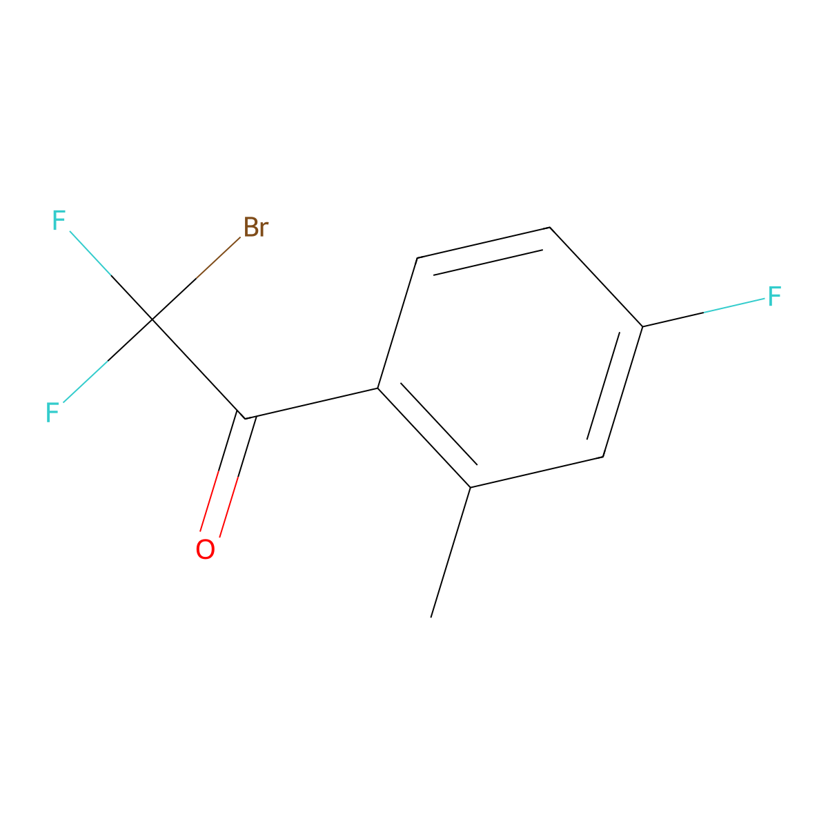 2-Bromo-2,2-difluoro-1-(4-fluoro-2-methylphenyl)ethanone molecular structure, CAS 1935050-50-2
