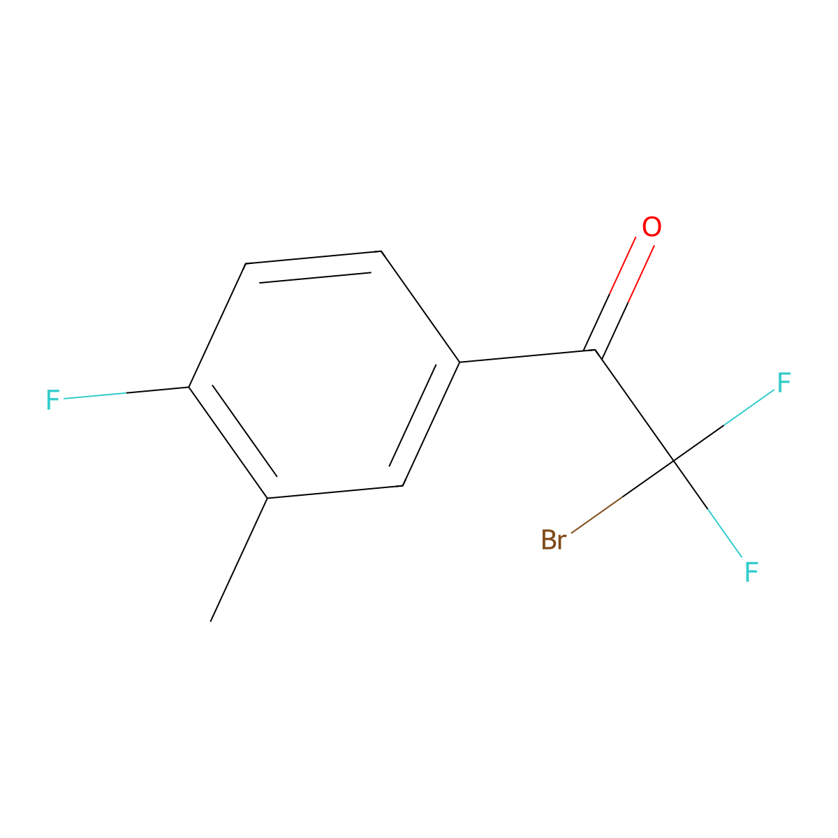 2-Bromo-2,2-difluoro-1-(4-fluoro-3-methylphenyl)ethanone molecular structure, CAS 1935050-54-6