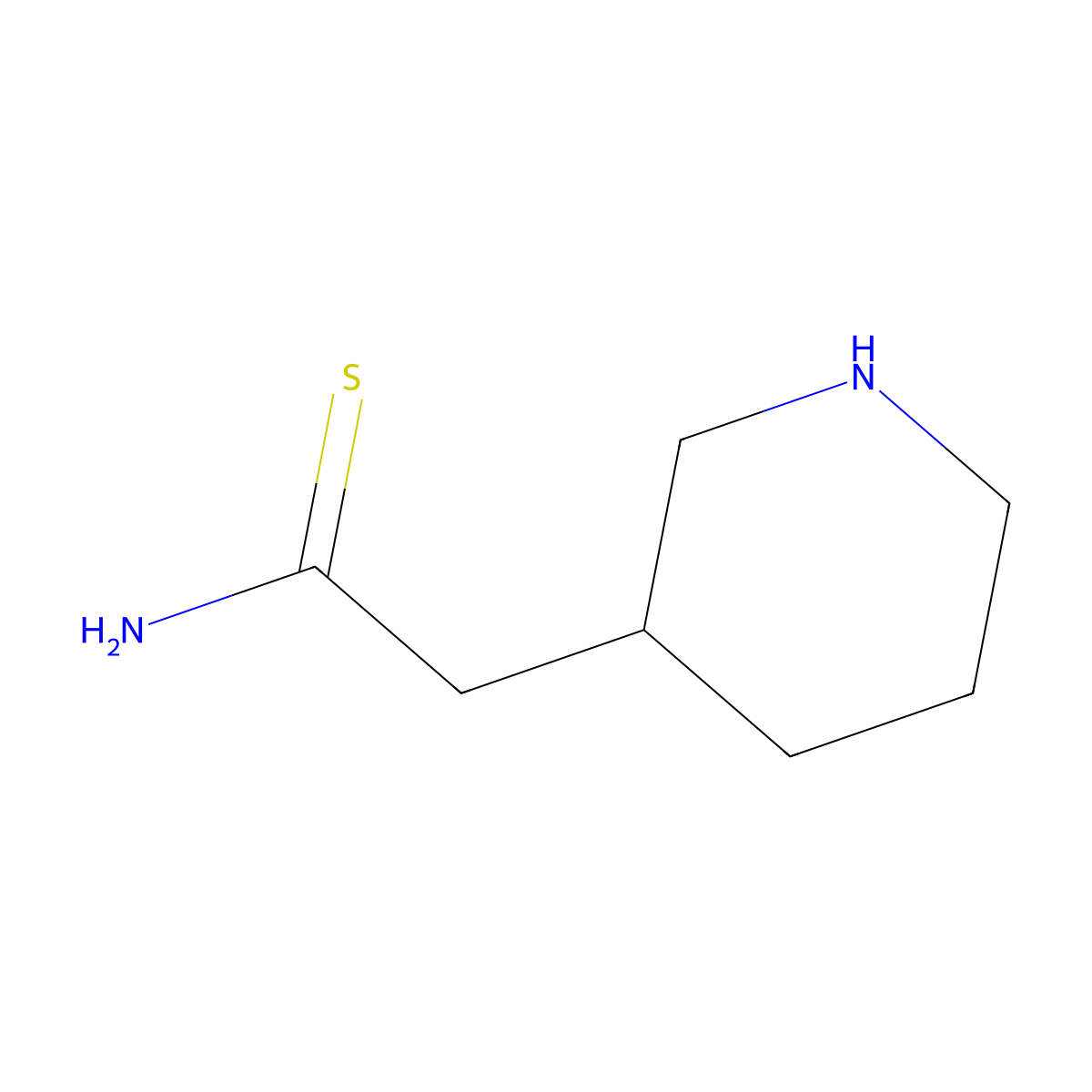 2-(Piperidin-3-yl)ethanethioamide molecular structure, CAS 1935054-22-0