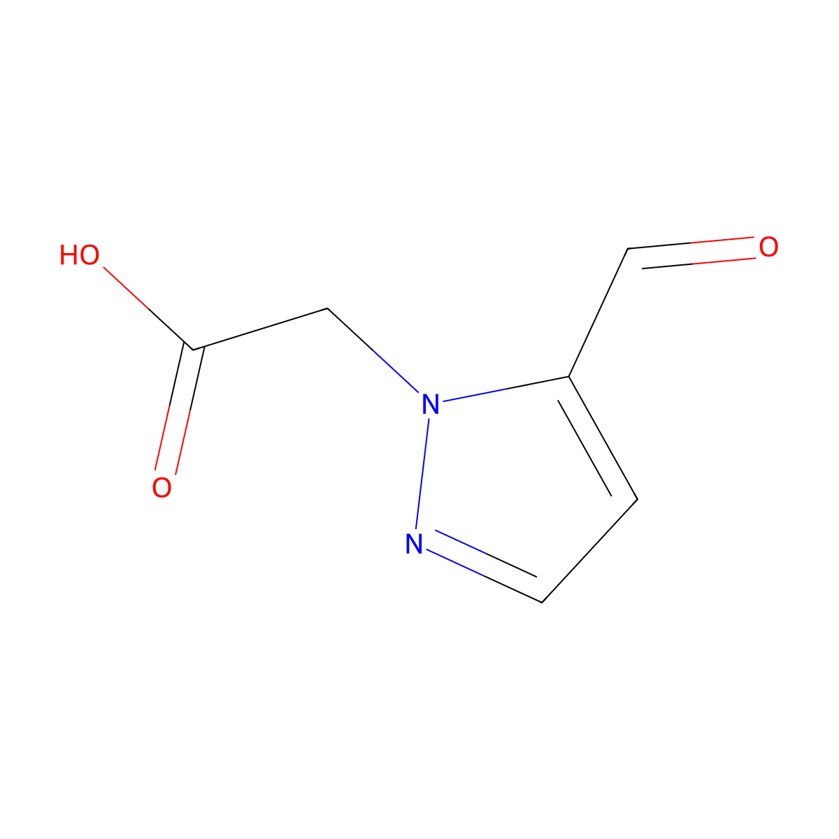 2-(5-formyl-1H-pyrazol-1-yl)acetic acid molecular structure, CAS 1935054-40-2