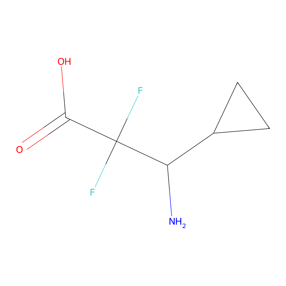 3-Amino-3-cyclopropyl-2,2-difluoropropanoic acid molecular structure, CAS 1935054-85-5