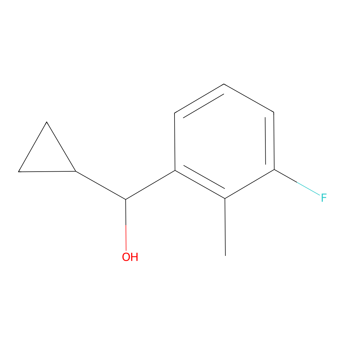 alpha-Cyclopropyl-3-fluoro-2-methylbenZenemethanol molecular structure, CAS 1935057-00-3