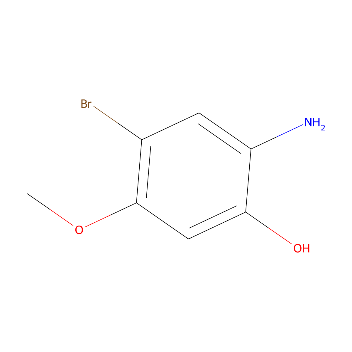 2-Amino-4-bromo-5-methoxyphenol molecular structure, CAS 1935059-89-4