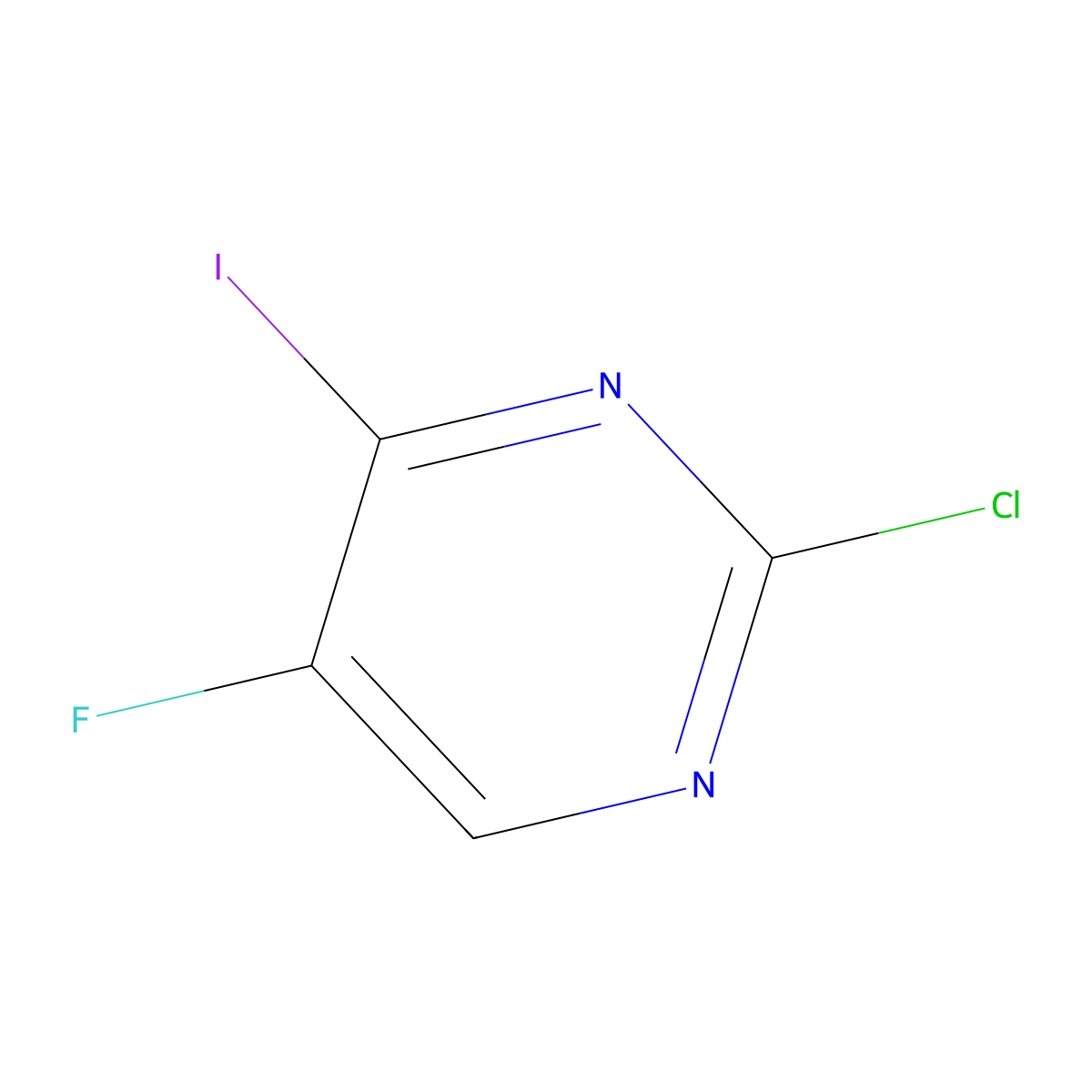 2-Chloro-5-fluoro-4-iodopyrimidine molecular structure, CAS 1935061-52-1