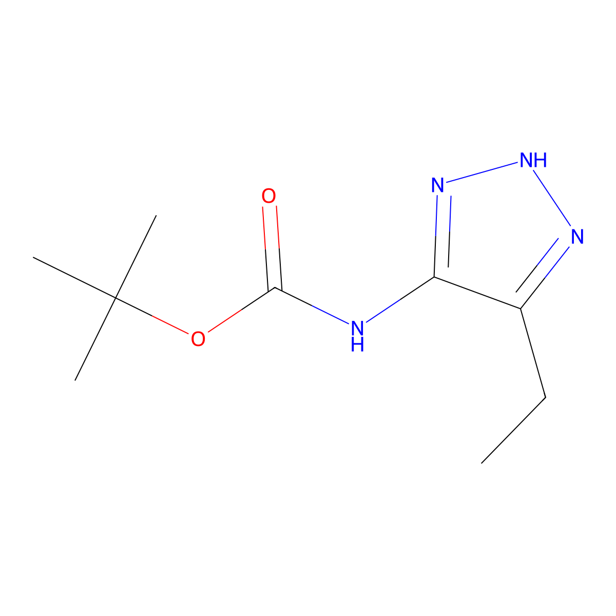 tert-butyl N-(5-ethyl-1H-1,2,3-triazol-4-yl)carbamate molecular structure, CAS 1935070-46-4