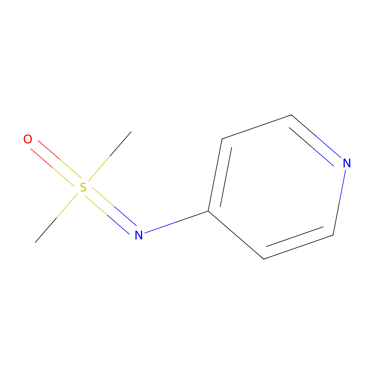 Dimethyl[(pyridin-4-yl)imino]-lambda6-sulfanone molecular structure, CAS 1935071-82-1