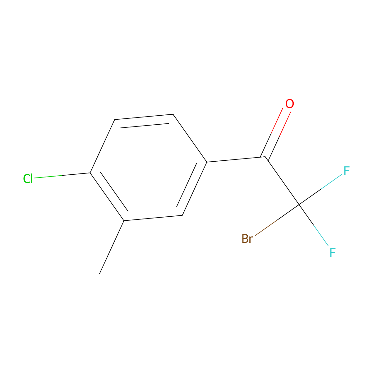 2-Bromo-2,2-difluoro-1-(4-chloro-3-methylphenyl)ethanone molecular structure, CAS 1935074-52-4