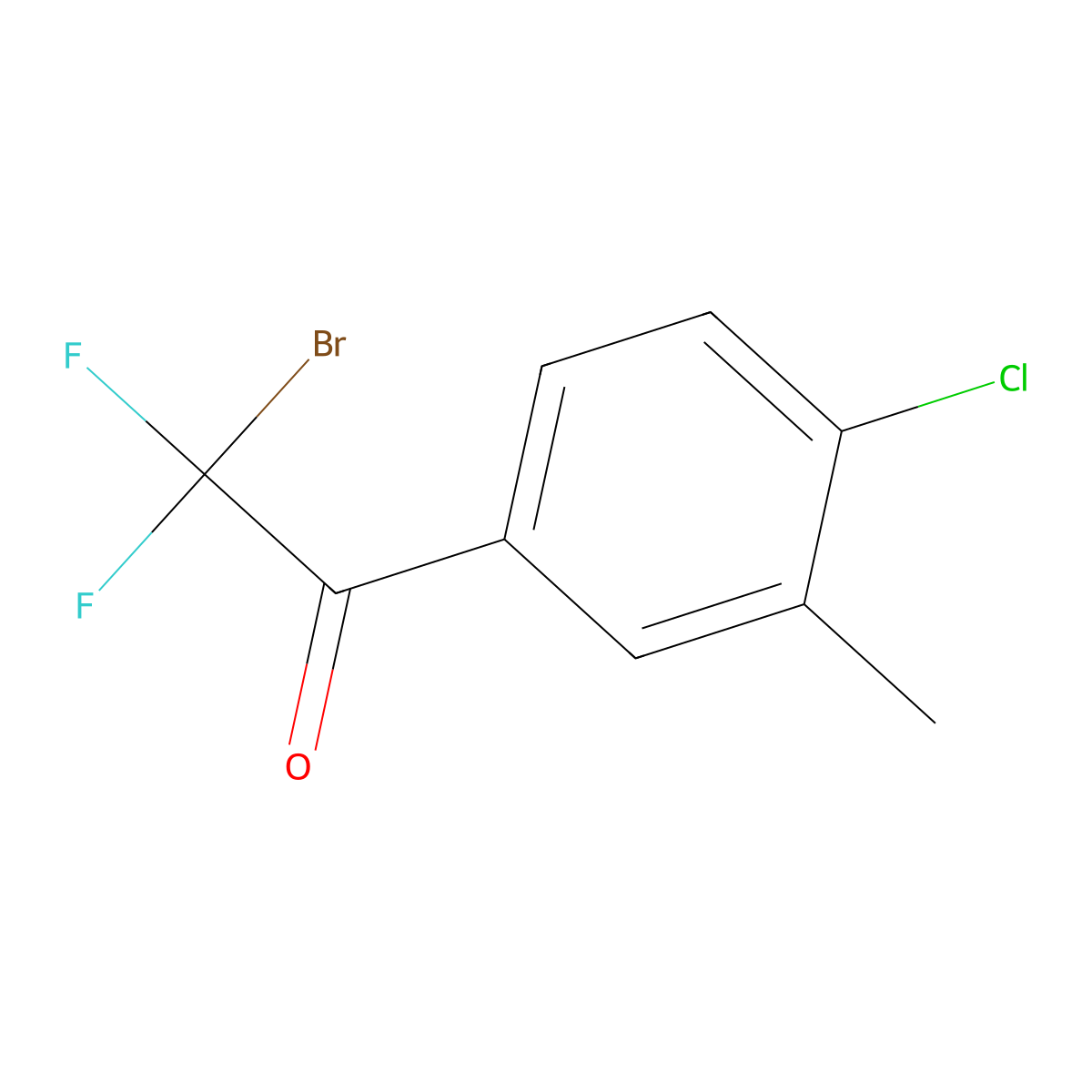 2-Bromo-2,2-difluoro-1-(4-chloro-3-methylphenyl)ethanone molecular structure, CAS 1935074-52-4