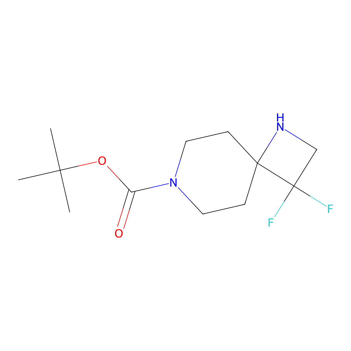 Tert-butyl 3,3-difluoro-1,7-diazaspiro[3.5]nonane-7-carboxylate molecular structure, CAS 1935075-16-3