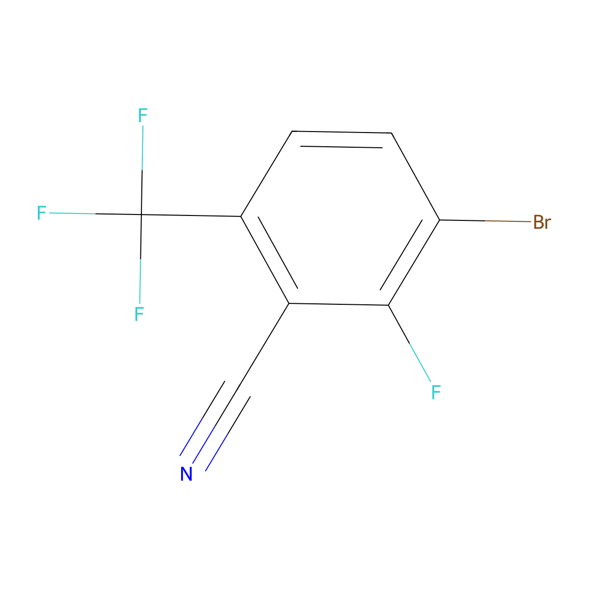3-Bromo-2-fluoro-6-(trifluoromethyl)benzonitrile molecular structure, CAS 1935076-46-2