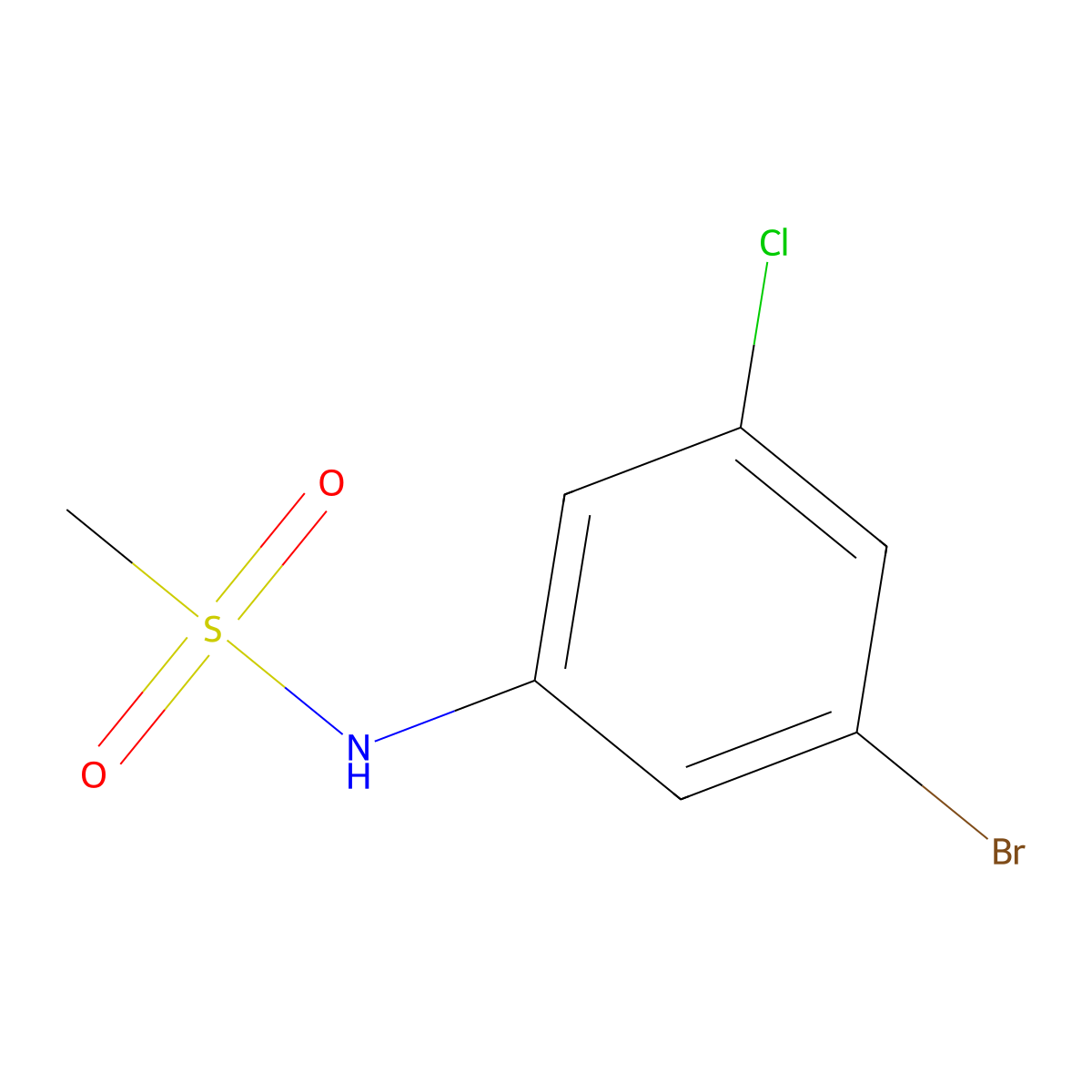 N-(3-bromo-5-chlorophenyl)methanesulfonamide molecular structure, CAS 1935080-78-6