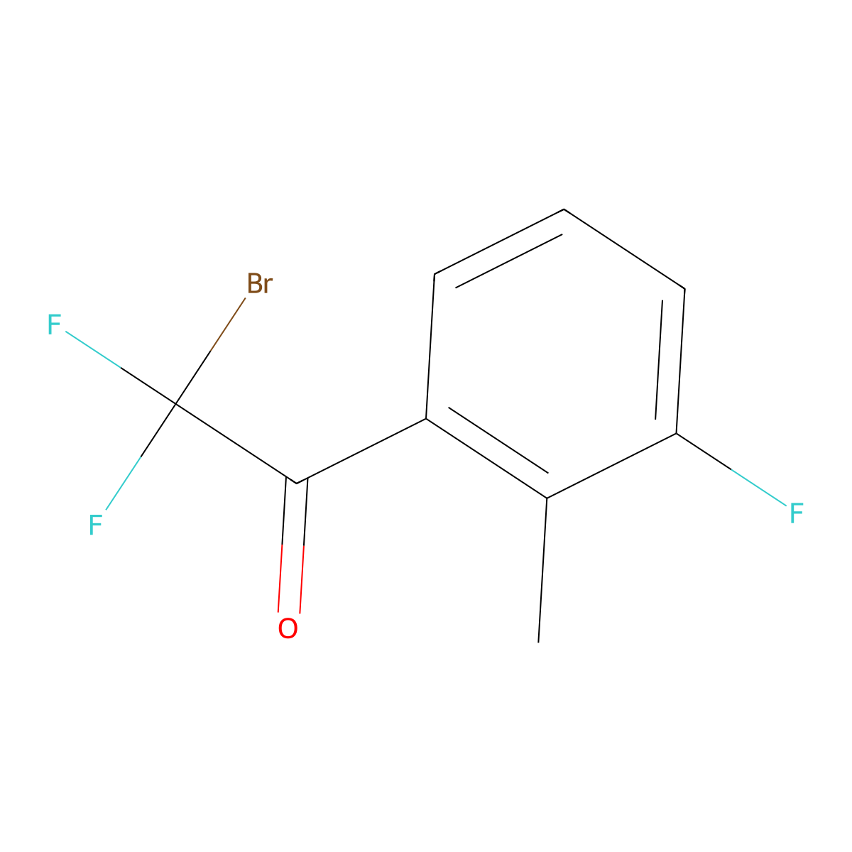 2-Bromo-2,2-difluoro-1-(3-fluoro-2-methylphenyl)ethanone molecular structure, CAS 1935083-34-3