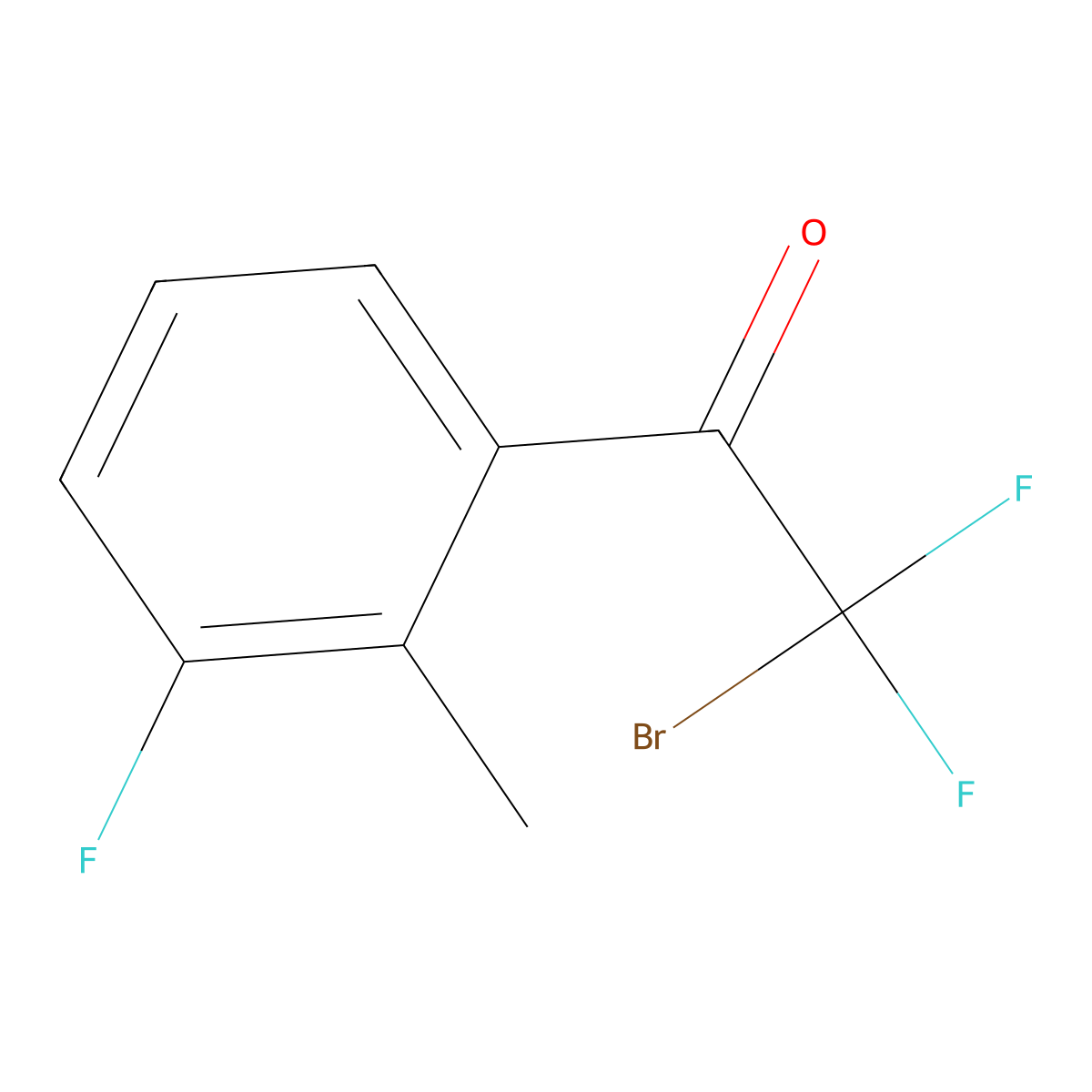 2-Bromo-2,2-difluoro-1-(3-fluoro-2-methylphenyl)ethanone molecular structure, CAS 1935083-34-3
