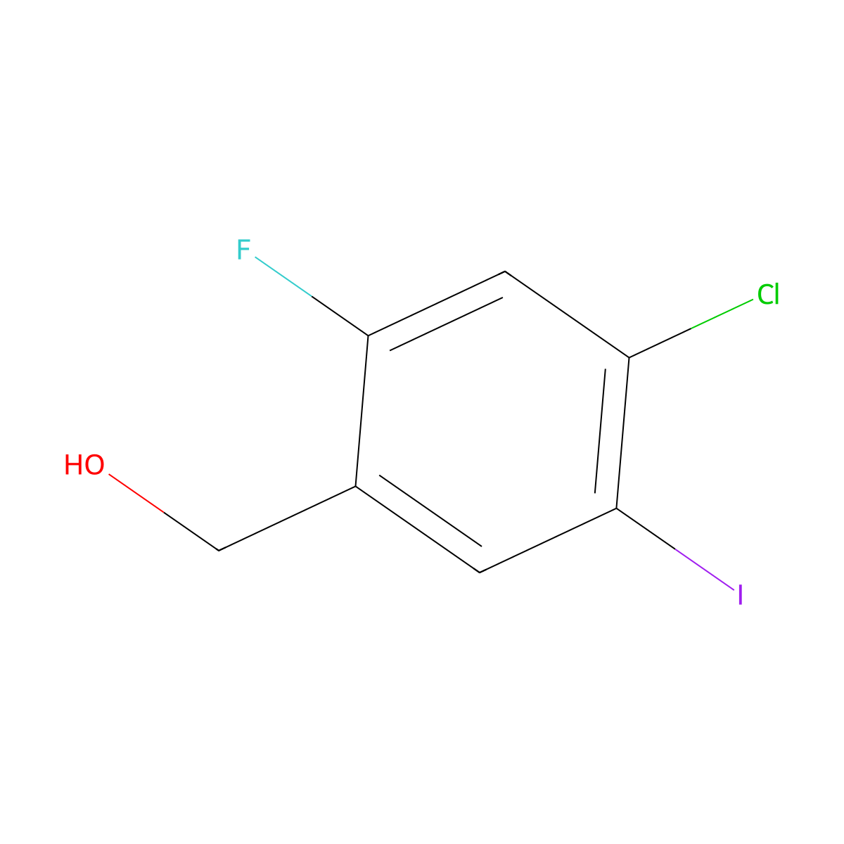 (4-Chloro-2-fluoro-5-iodo-phenyl)-methanol molecular structure, CAS 1935084-33-5