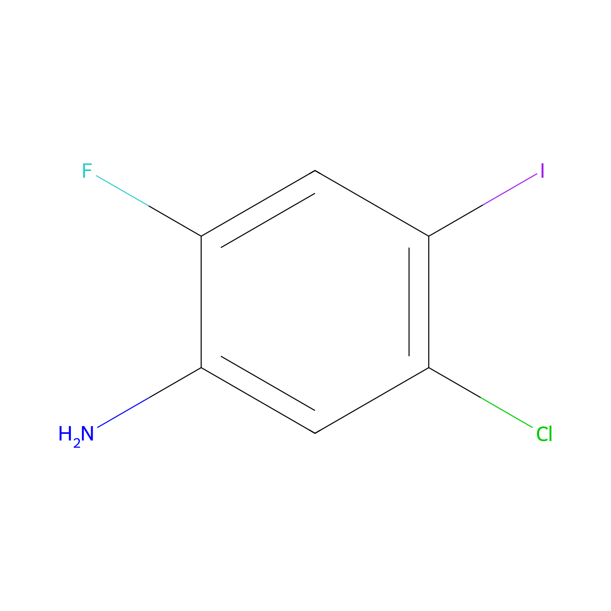 5-Chloro-2-fluoro-4-iodoaniline molecular structure, CAS 1935087-03-8