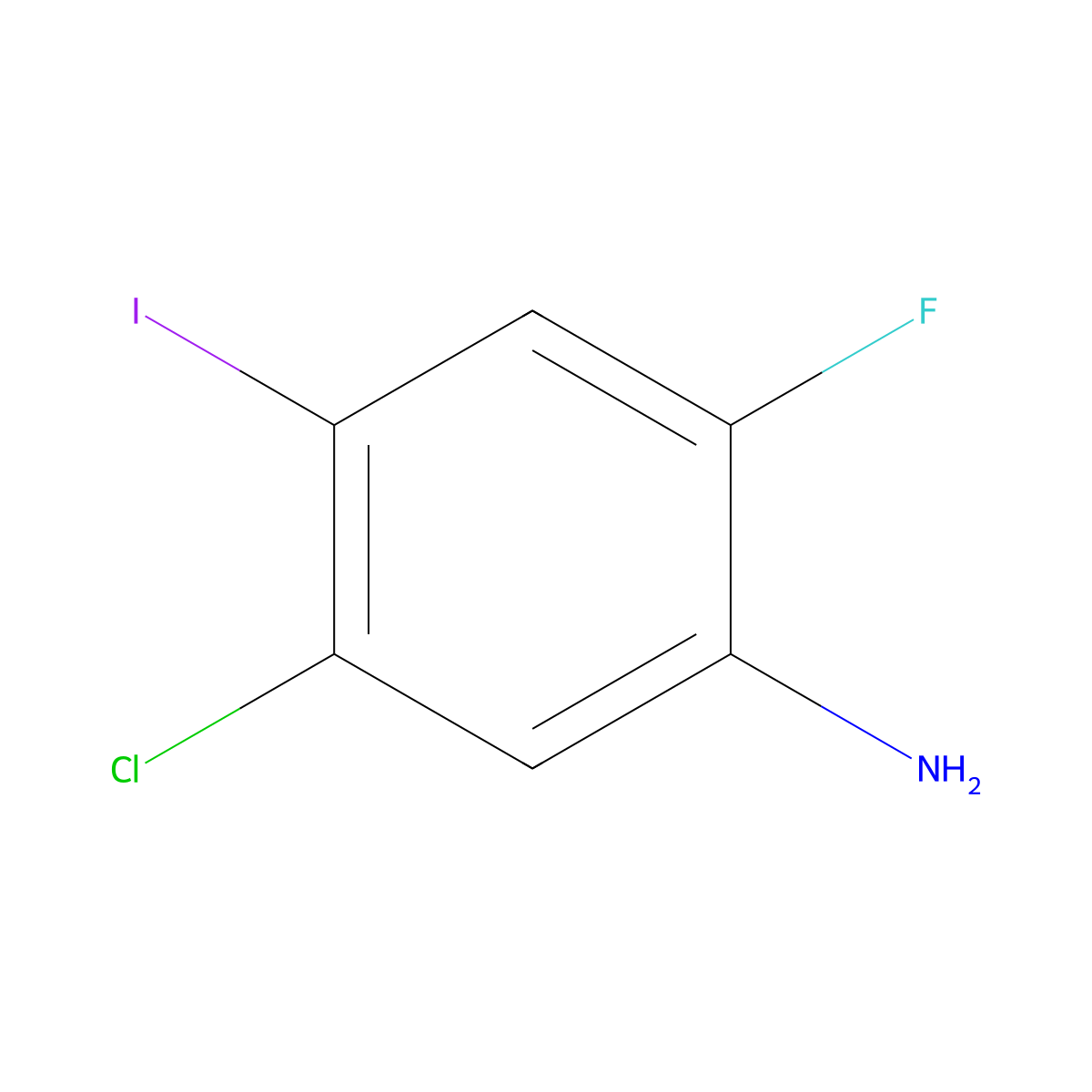 5-Chloro-2-fluoro-4-iodoaniline molecular structure, CAS 1935087-03-8