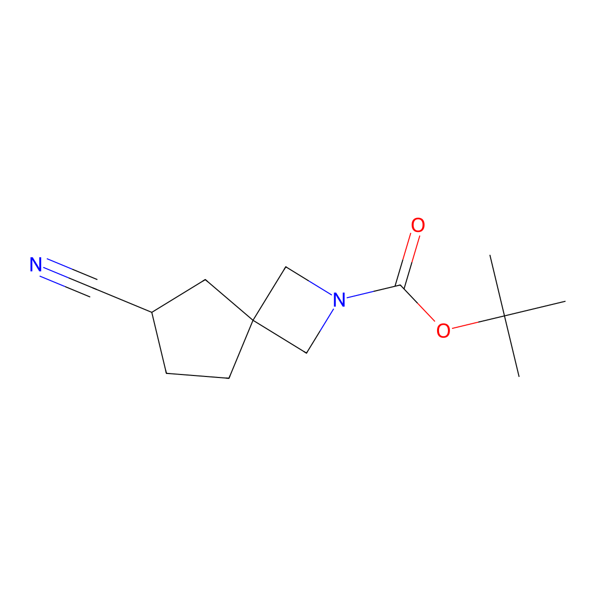 Tert-butyl 6-cyano-2-azaspiro[3.4]octane-2-carboxylate molecular structure, CAS 1935088-58-6
