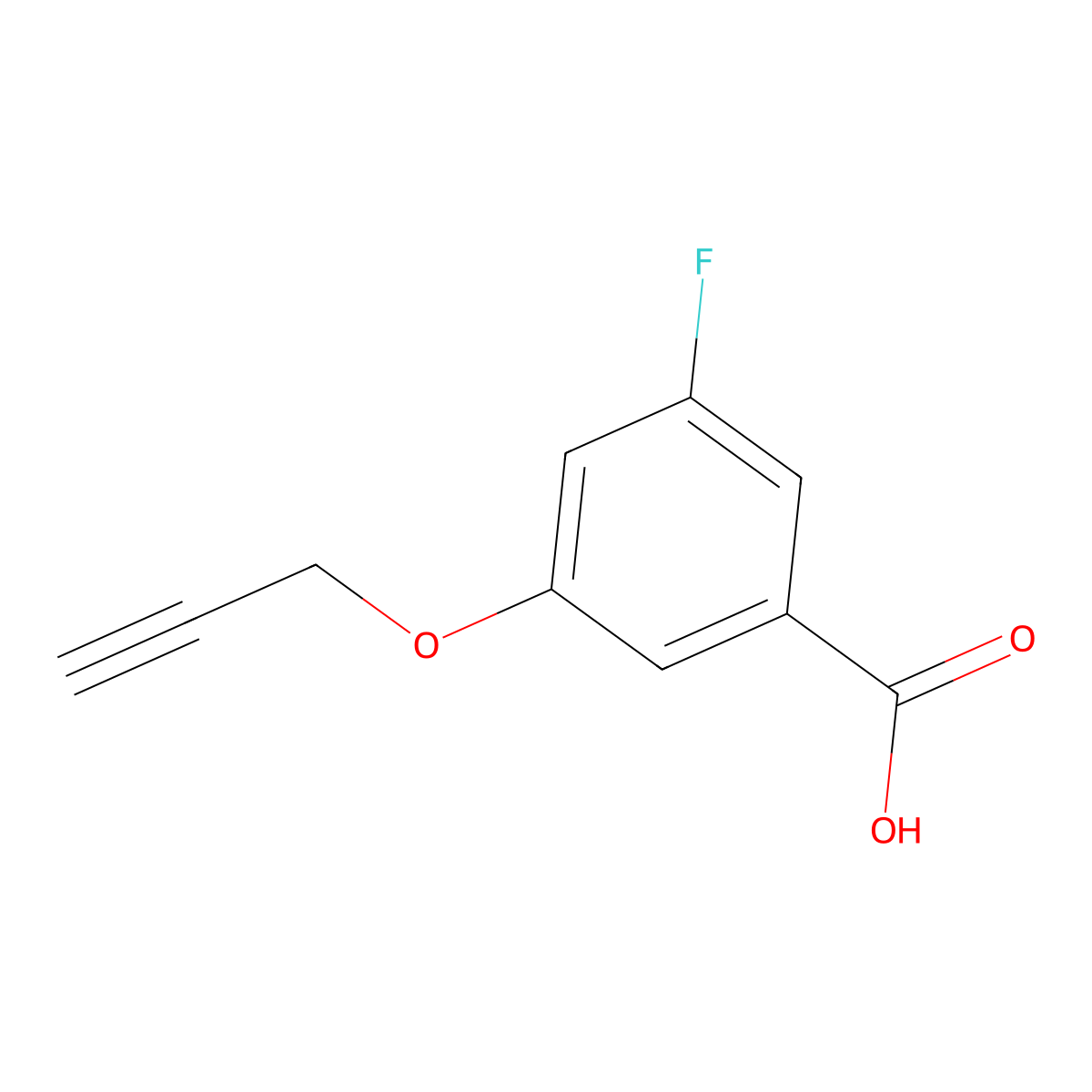 3-Fluoro-5-(prop-2-yn-1-yloxy)benzoic acid molecular structure, CAS 1935090-92-8