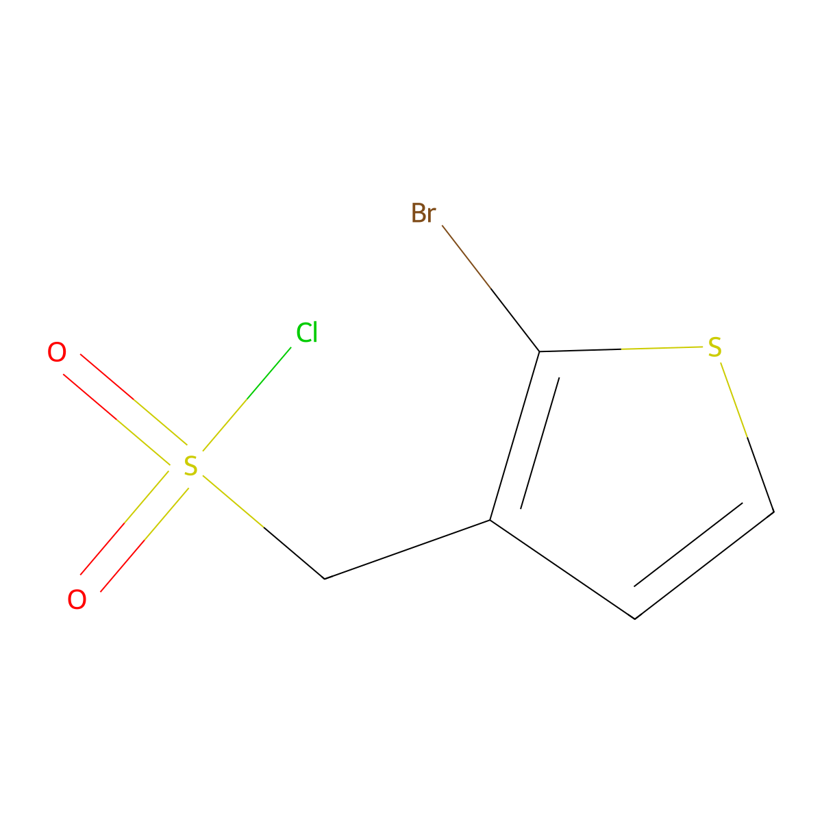 (2-Bromothiophen-3-yl)methanesulfonyl chloride molecular structure, CAS 1935091-96-5