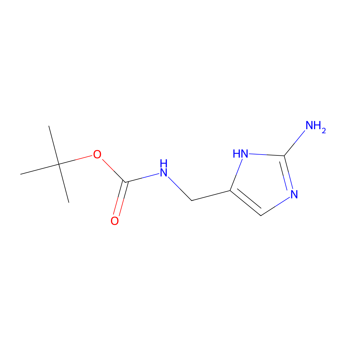 tert-butyl N-[(2-amino-1H-imidazol-5-yl)methyl]carbamate molecular structure, CAS 1935093-41-6