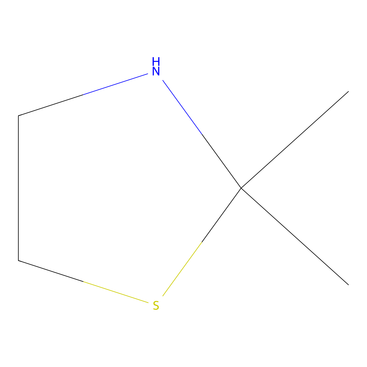 2,2-Dimethylthiazolidine molecular structure, CAS 19351-18-9