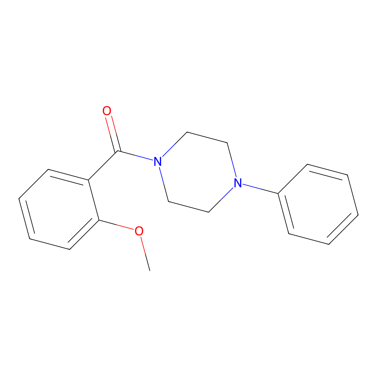 (2-Methoxyphenyl)-(4-phenylpiperazin-1-yl)methanone molecular structure, CAS 19351-49-6