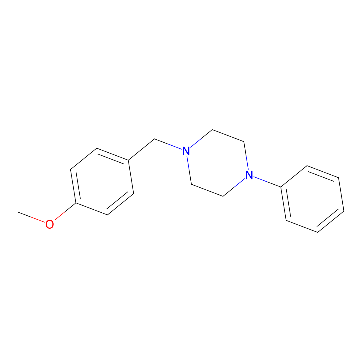 1-(4-Methoxybenzyl)-4-phenylpiperazine molecular structure, CAS 19351-52-1