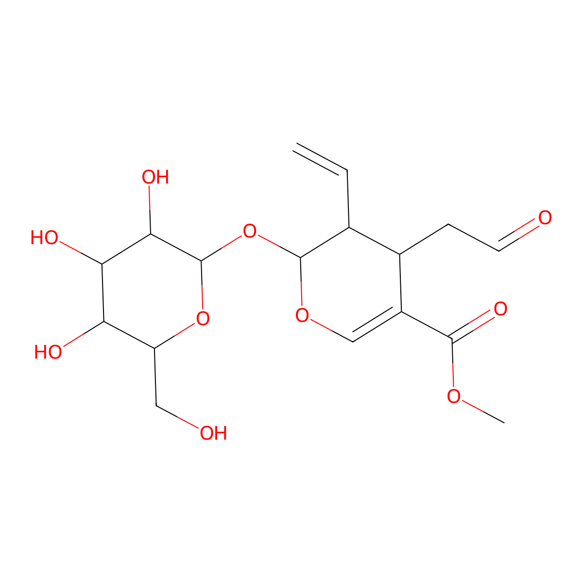 Secologanin molecular structure, CAS 19351-63-4