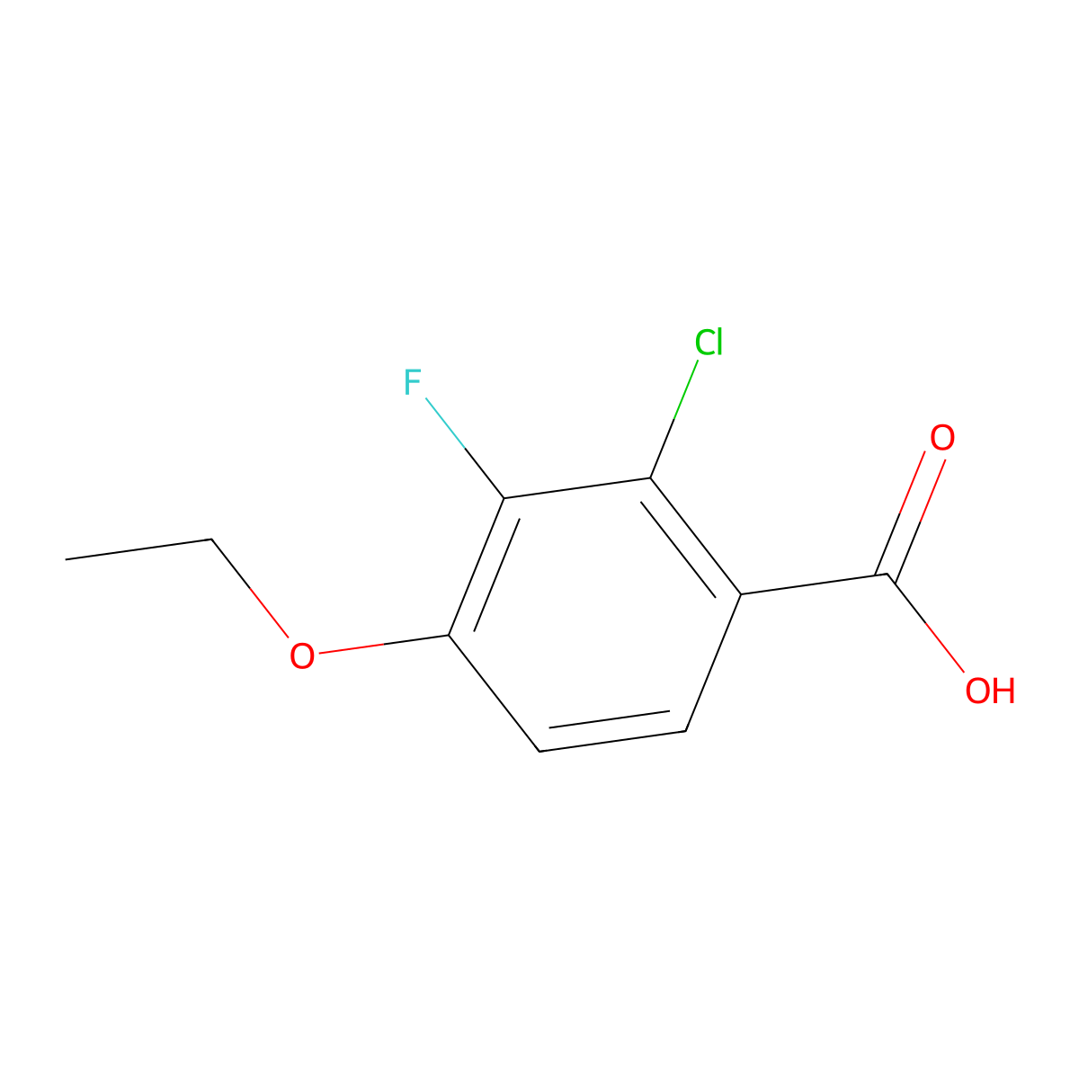 2-Chloro-4-ethoxy-3-fluorobenzoic acid molecular structure, CAS 1935106-26-5