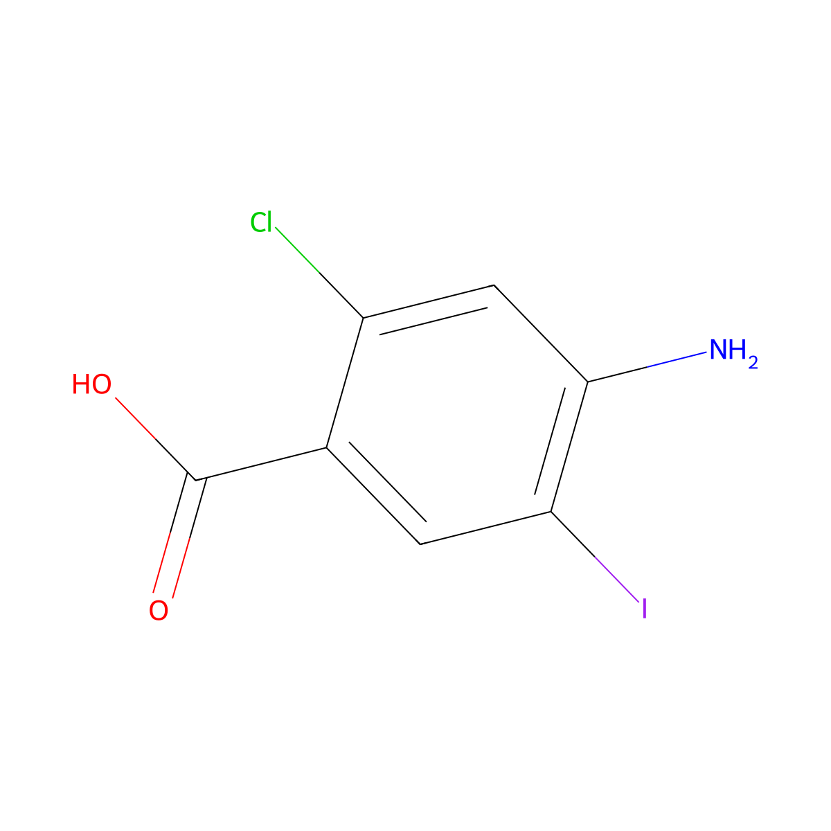 4-Amino-2-chloro-5-iodobenzoic acid molecular structure, CAS 1935107-73-5