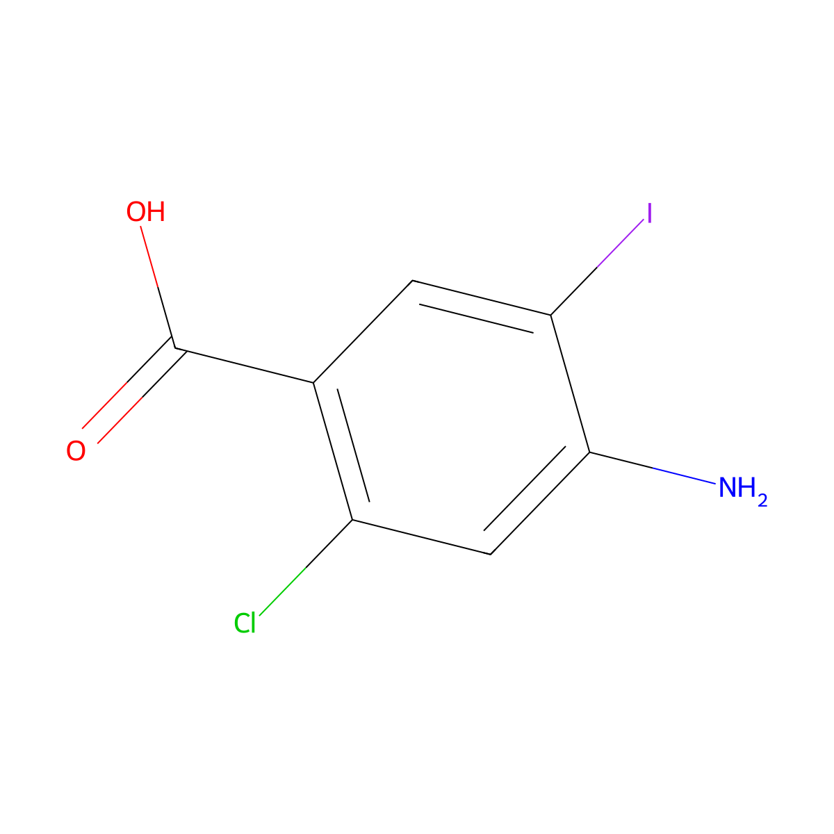 4-Amino-2-chloro-5-iodobenzoic acid molecular structure, CAS 1935107-73-5