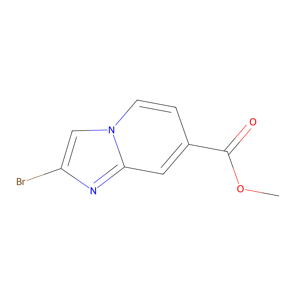 Methyl 2-bromoimidazo[1,2-a]pyridine-7-carboxylate molecular structure, CAS 1935107-75-7