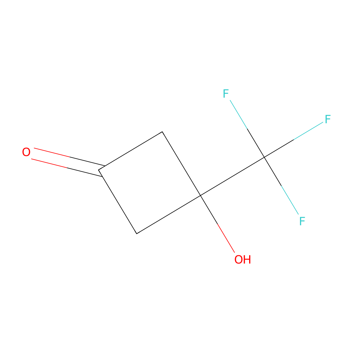 3-Hydroxy-3-(trifluoromethyl)cyclobutan-1-one molecular structure, CAS 1935109-77-5