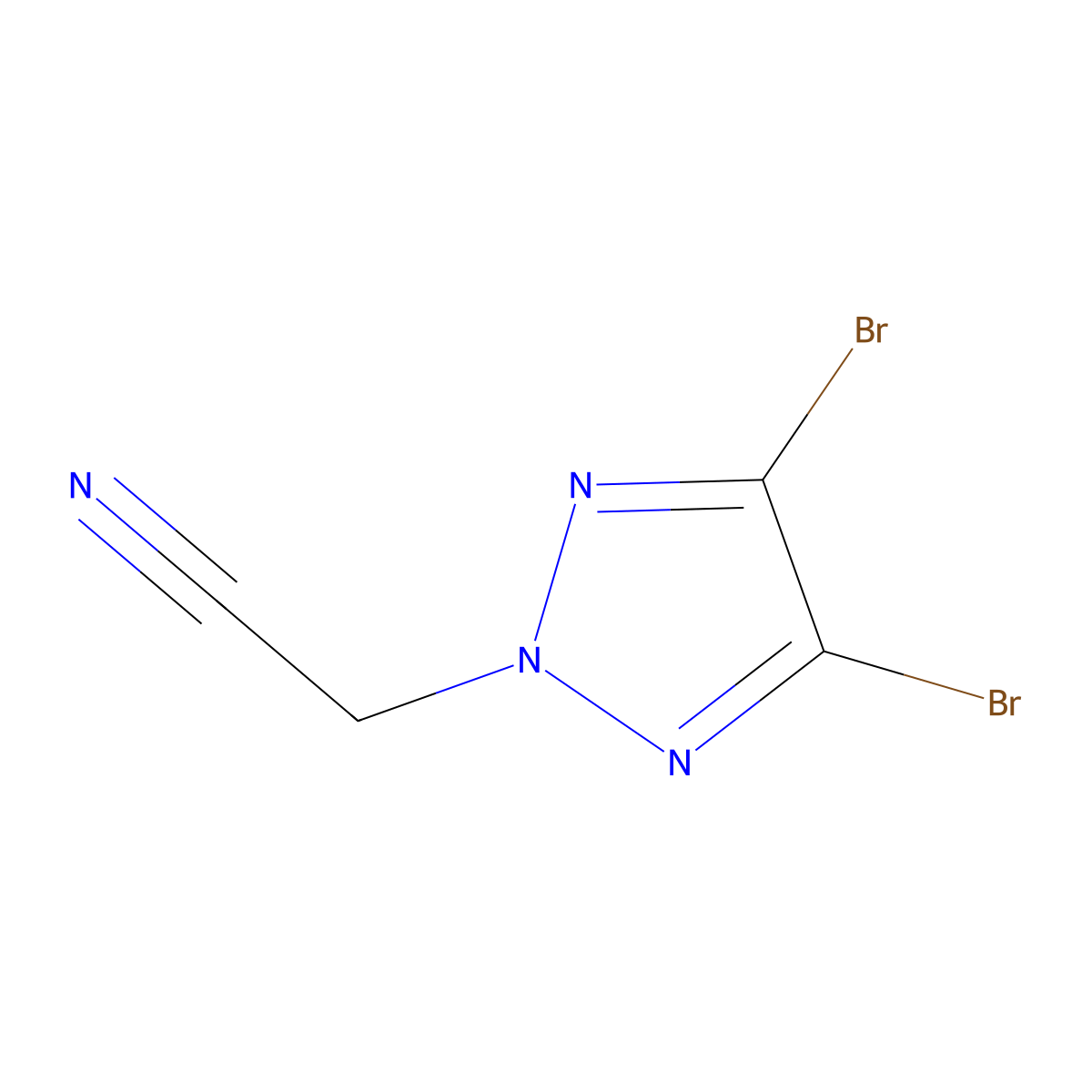 2-(4,5-dibromo-2H-1,2,3-triazol-2-yl)acetonitrile molecular structure, CAS 1935112-37-0