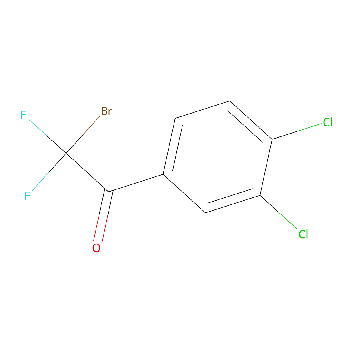 2-Bromo-2,2-difluoro-1-(3,4-dichlorophenyl)ethanone molecular structure, CAS 1935112-80-3