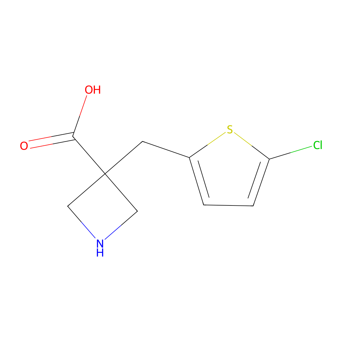 3-[(5-Chlorothiophen-2-yl)methyl]azetidine-3-carboxylic acid molecular structure, CAS 1935115-59-5