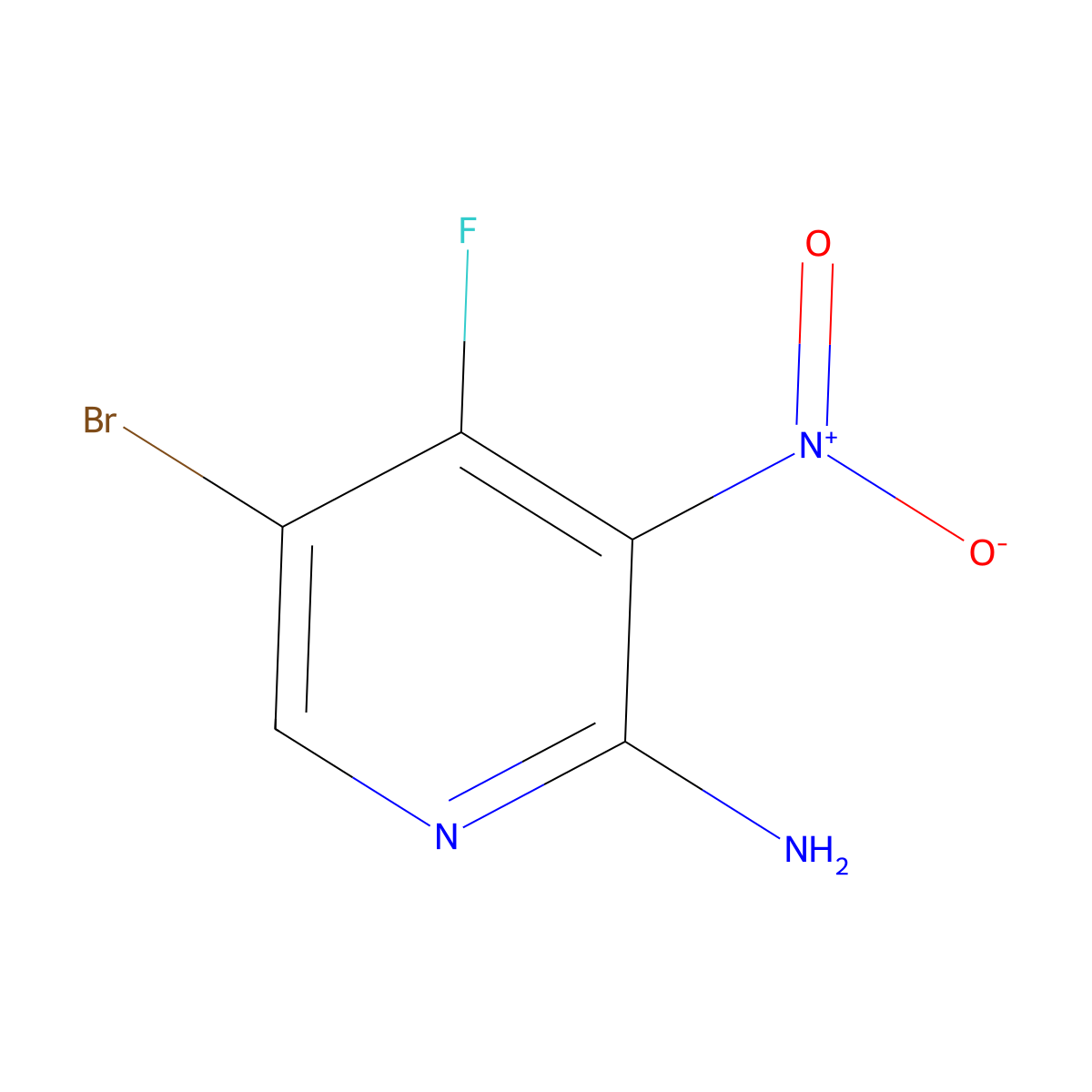 5-Bromo-4-fluoro-3-nitropyridin-2-amine molecular structure, CAS 1935121-11-1