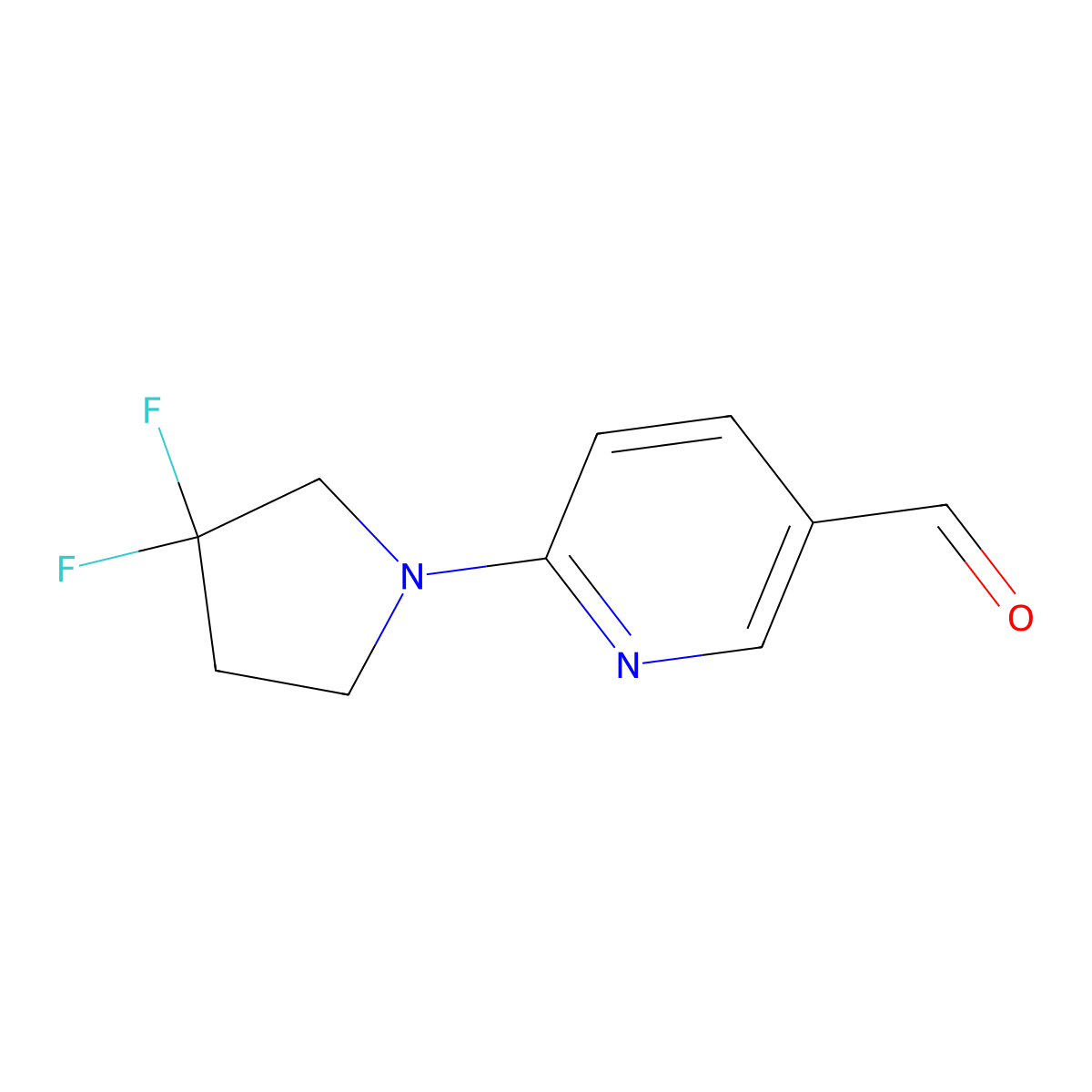 6-(3,3-Difluoropyrrolidin-1-yl)pyridine-3-carbaldehyde molecular structure, CAS 1935123-31-1