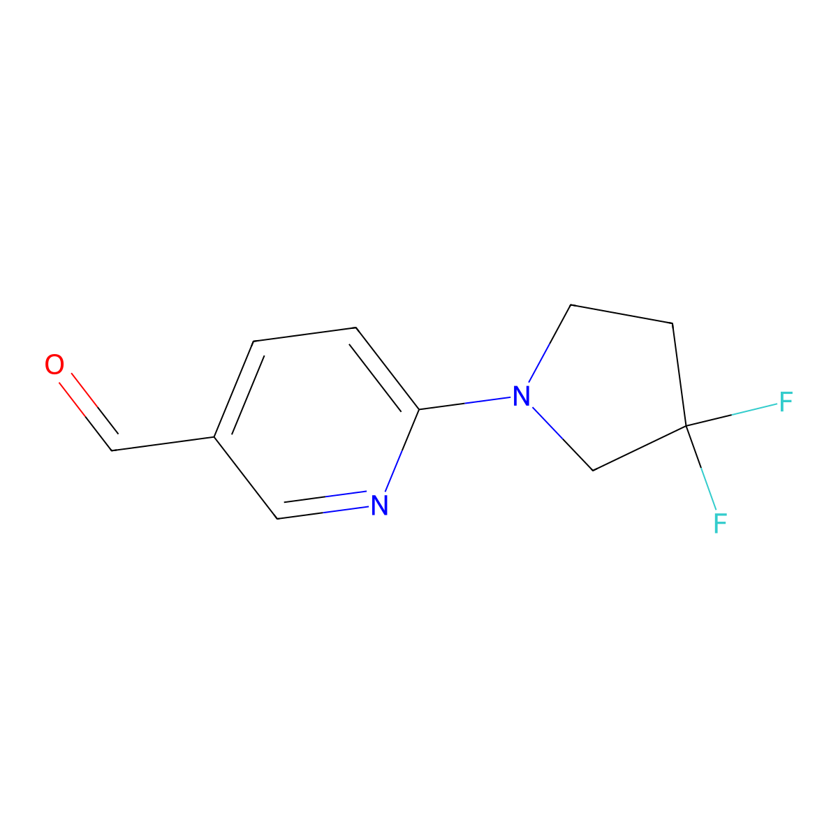 6-(3,3-Difluoropyrrolidin-1-yl)pyridine-3-carbaldehyde molecular structure, CAS 1935123-31-1
