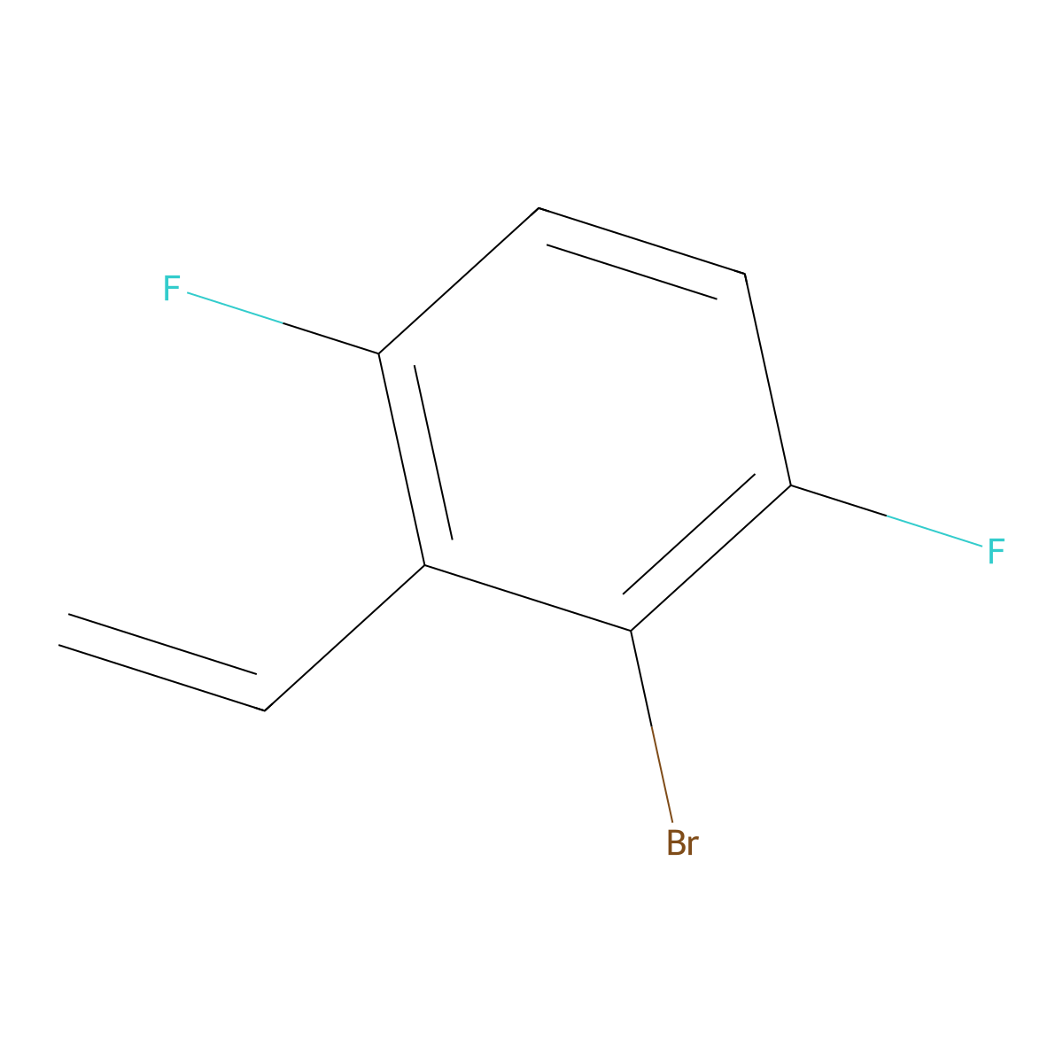2-Bromo-3,6-difluorostyrene molecular structure, CAS 1935124-87-0