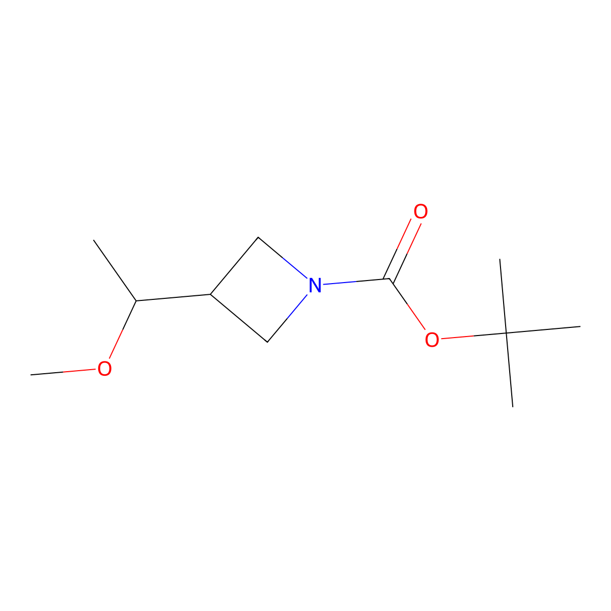 tert-Butyl 3-(1-methoxyethyl)azetidine-1-carboxylate molecular structure, CAS 1935127-58-4
