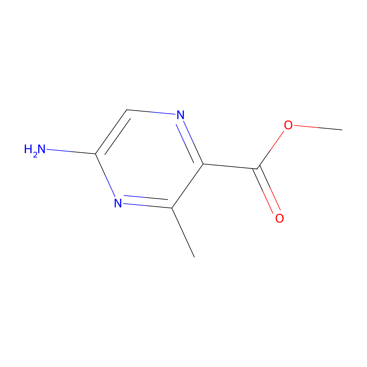 Methyl 5-amino-3-methylpyrazine-2-carboxylate molecular structure, CAS 1935136-01-8